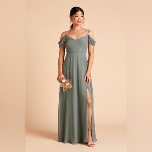 NWT Birdy Grey Devin Convertible Dress With Slit in Chiffon Sea Glass M